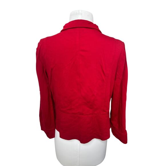Chico's Women's Red Heavyweight Stretchy Knit Zip-up Jacket sz 1 or US 8 Classic - Picture 4 of 9